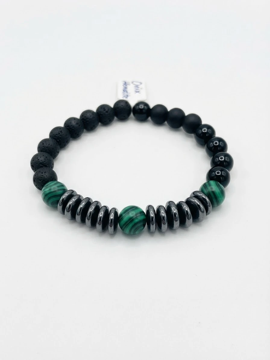 PULSERA ONIX HEMATITA Y MALAQUITA 8MM's foto | Kebolahavana |  BizneCubano