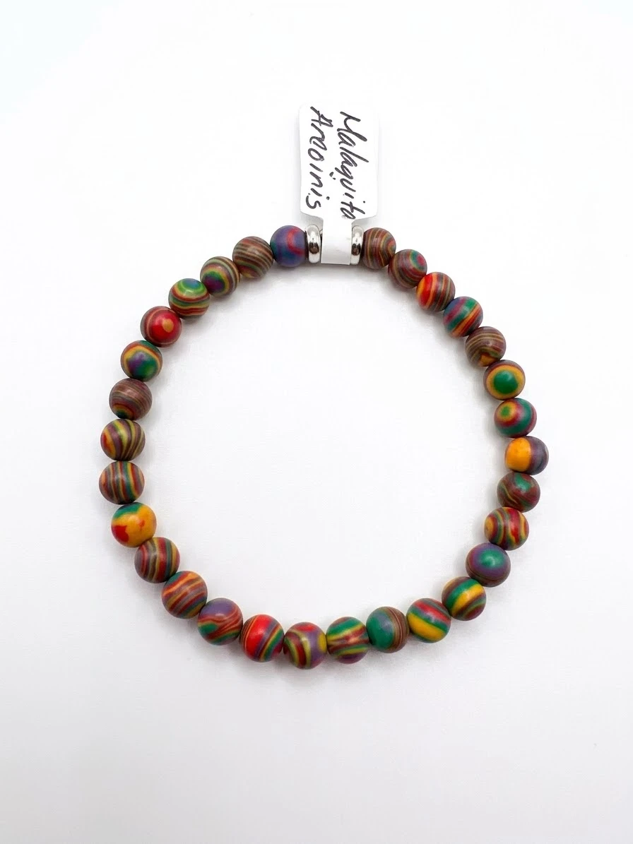 PULSERA MALAQUITA ARCOIRIS 6MM's foto | Kebolahavana |  BizneCubano