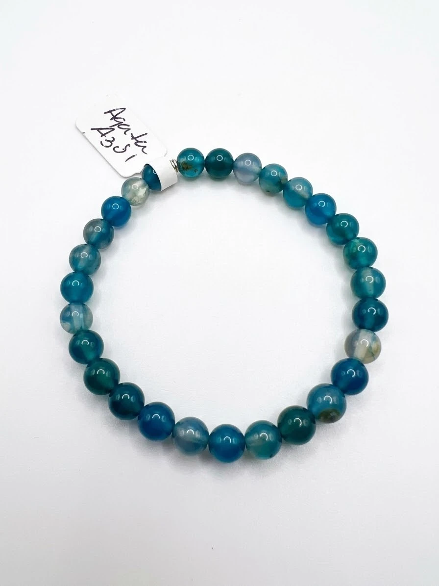 PULSERA AGATA AZUL 6MM's foto | Kebolahavana |  BizneCubano