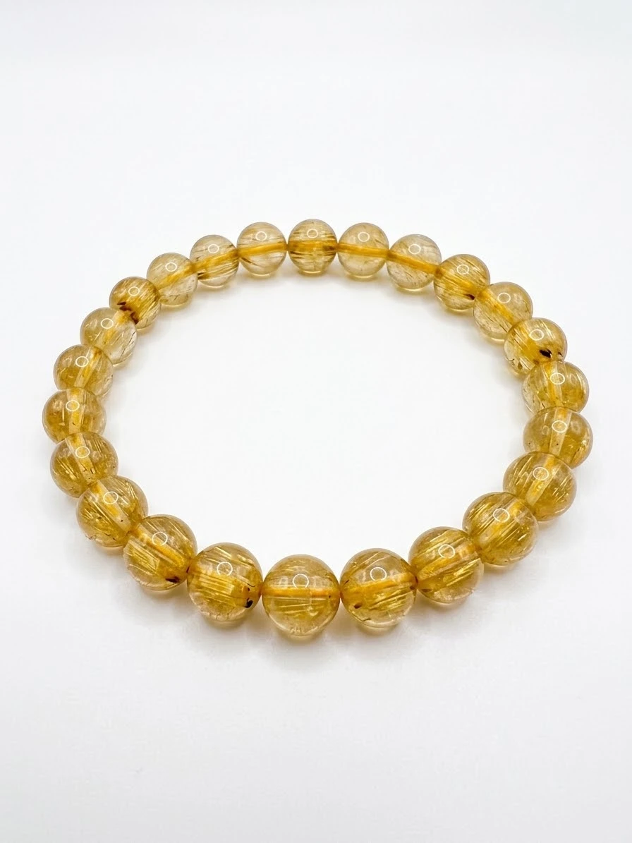 PULSERA CUARZO RUTILATO AMARILO 6MM's foto | Kebolahavana |  BizneCubano